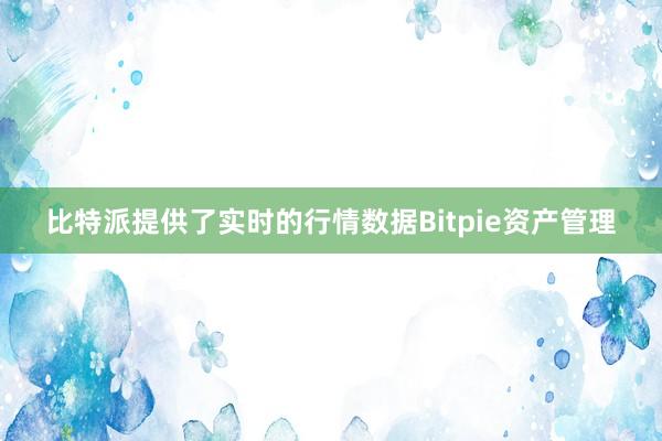 比特派提供了实时的行情数据Bitpie资产管理