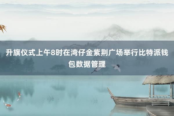 升旗仪式上午8时在湾仔金紫荆广场举行比特派钱包数据管理